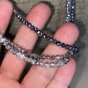 Beaded necklace‎ faux leather NEW